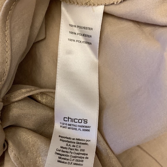 Chico’s Gold Sleeveless Top Chico’s Size 0 (S/4) - Picture 4 of 7